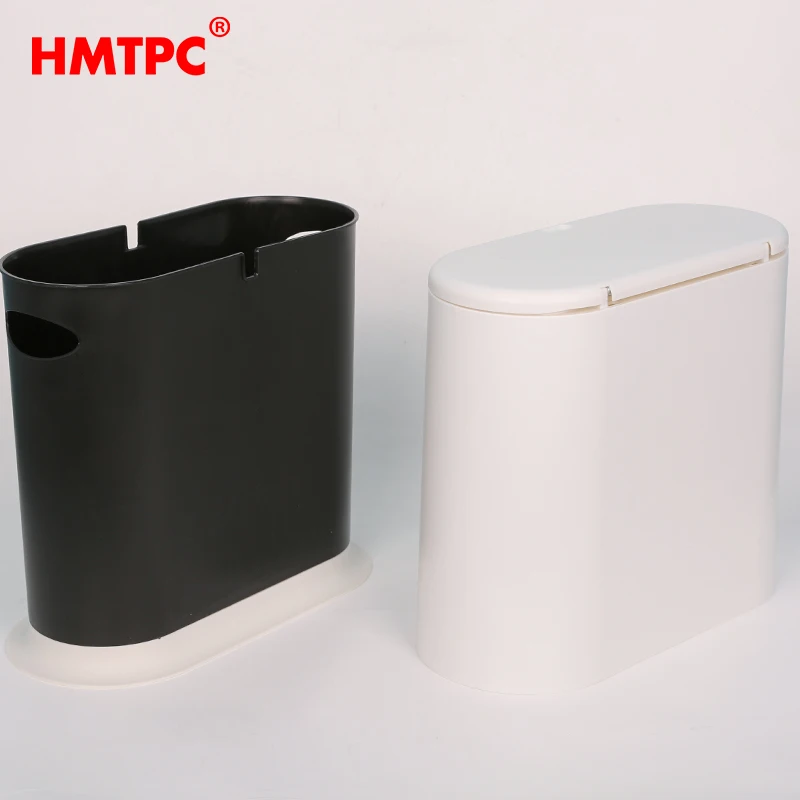 New 2024 Wholesale White 12L Small Plastic PP Push Button Home Waste Bins Garbage Container Rubbish Trash Can With High Quality