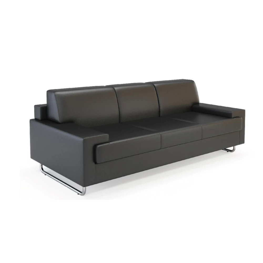 New modern design sofa set living room furniture office reception coffee table leather sofa set 1+1+3 combined sofa set