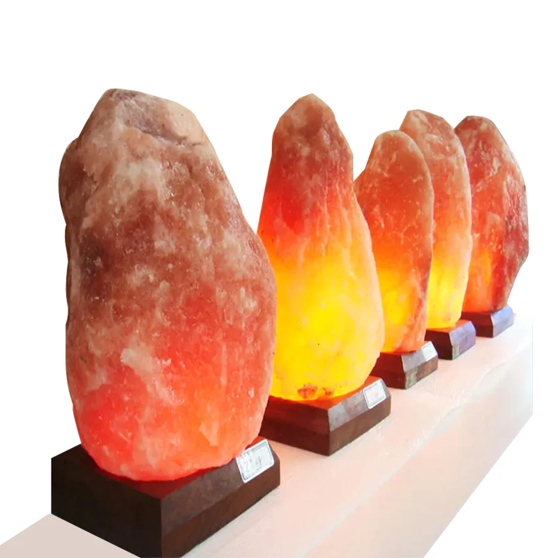 Flickering Flame Himalayan Rock Salt Lamp Wall Bedside Plug in Night Light Himalayan Salt Lamp Feng Shui New Trend Carved Chico