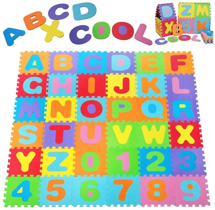 Mats Plush Balancefrom Exercise Alphabet 60X60 Workout Mat, Interlocking 30X30 5Cm Eva Foam Baby Puzzle Floor Play Mat