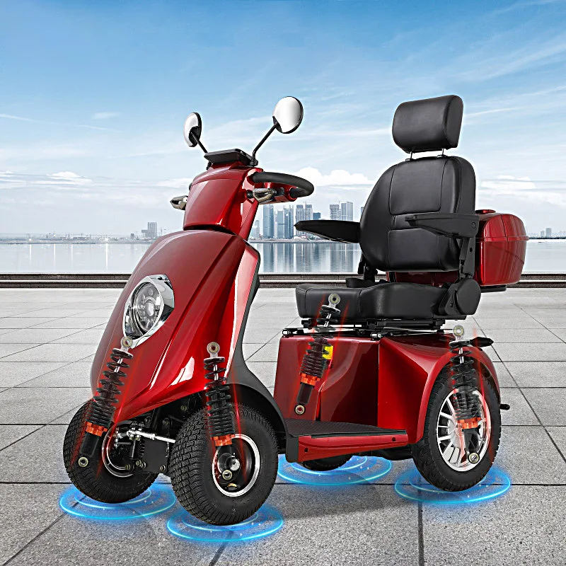 Electromagnetic Brake Type Electric Four-Wheeler Elderly Leisure Scooter Into a Family Car Foreign Trade Manufacturers