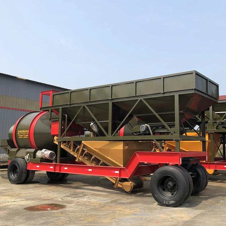 Small Capacity Mini Mobile Concrete Batching Mix Plant 25m3 30m3 50m3 60m3 with drum mixer