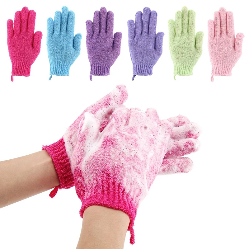 Nylon single color bath gloves exfoliate exfoliating glove remove dead skin