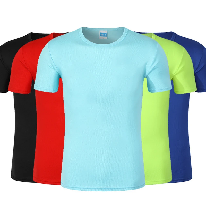 Wholesale 100% polyester custom logo tshirt printing quick drying fit men and women sports T-shirts