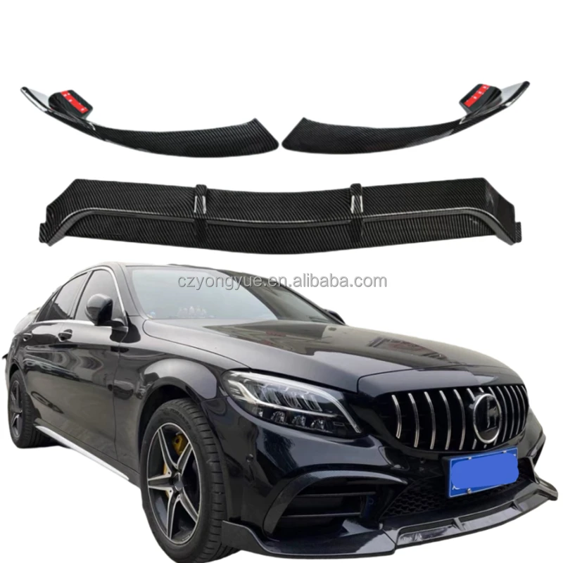 Front Spoiler Front Bumper Lip Front Lip for Mercedes BenZ C Class W205 2015-2018