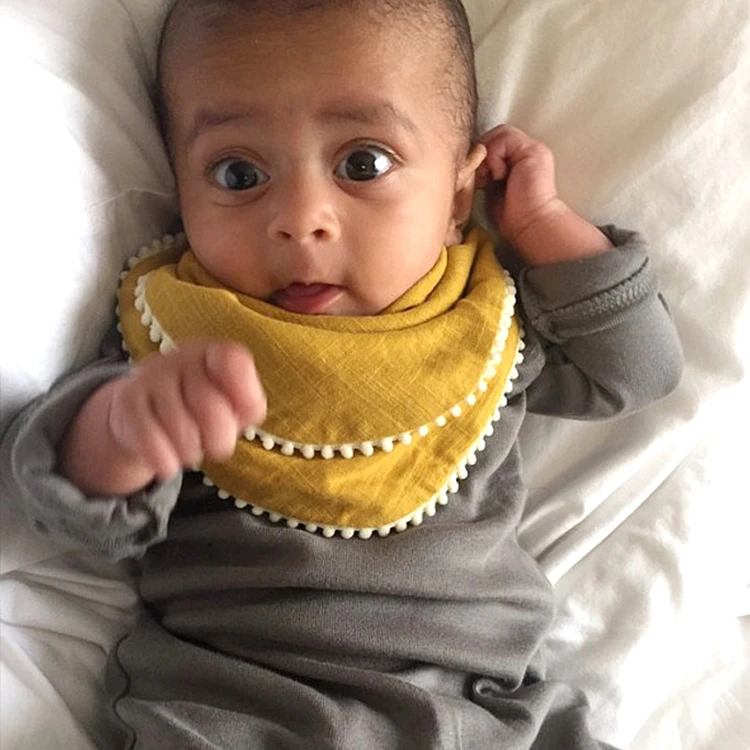 
Custom Logo Double Layer Cotton Fabric Newborn Muslin Baby Bib 