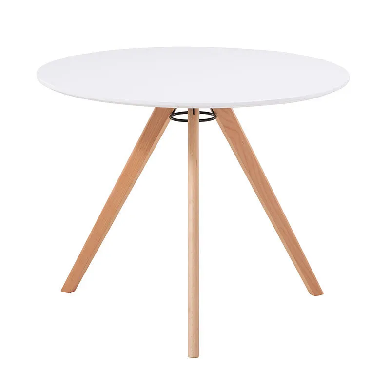 Hot Sale MDF Manchurian Ash Veneer Top Dining Table With Beech Wood Legs For Cafe Shop