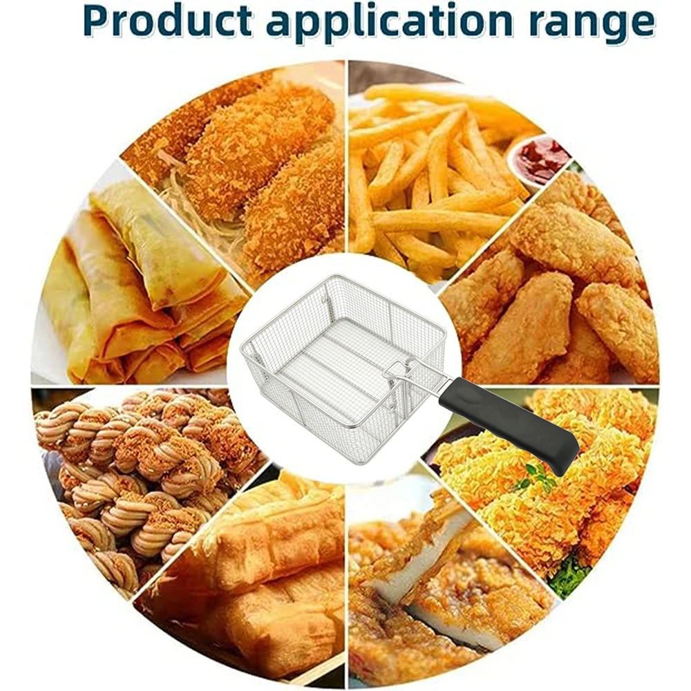 Stainless Steel French Fry Basket Wire Style Kitchen Colander with Mesh Strainer Home Use for Frying French Fries in Sink