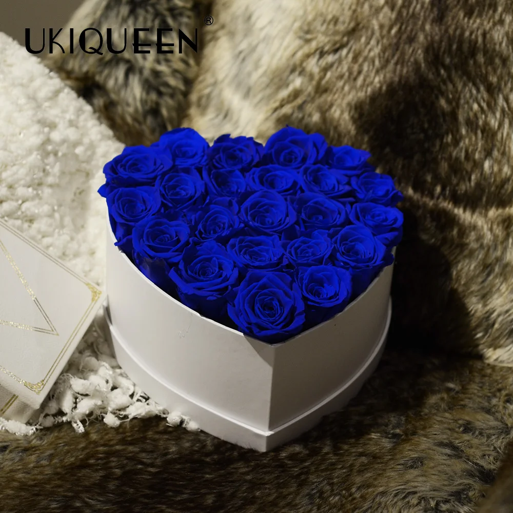UKIQUEEN Wholesale Wedding Decor High Quality Heart Shaped Flower Box With Sponge For Preserved Roses