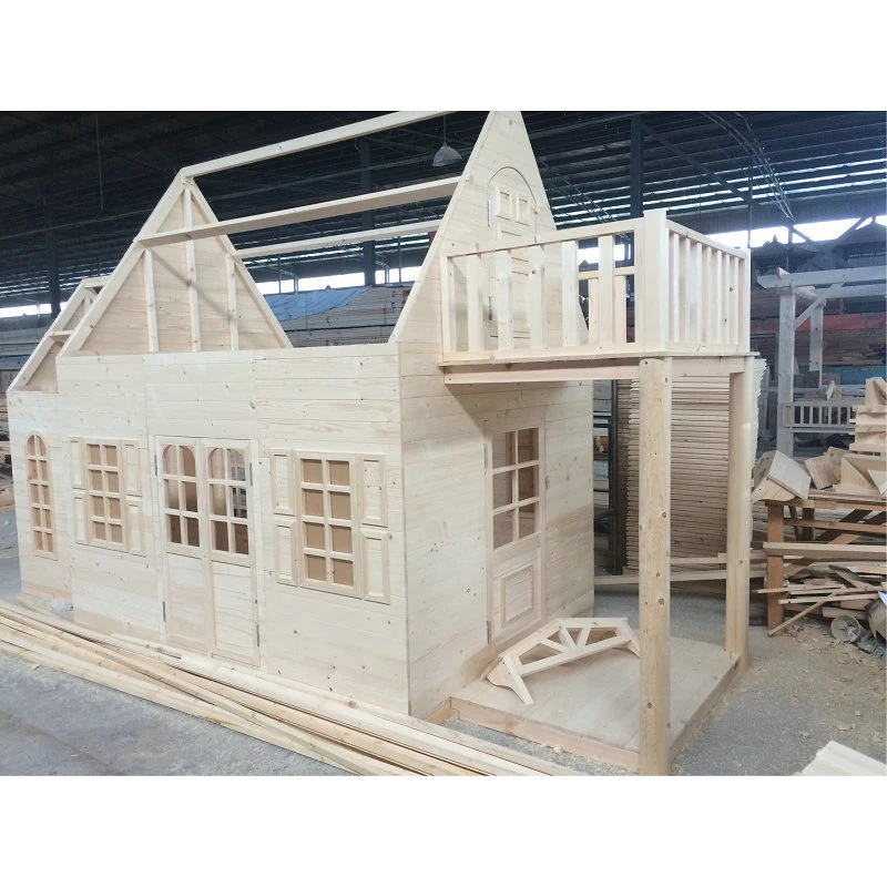 Backyard Waterproof Kids Small Wooden House Outdoor Playhouse Eco-friendly Solid Wood Playhouse