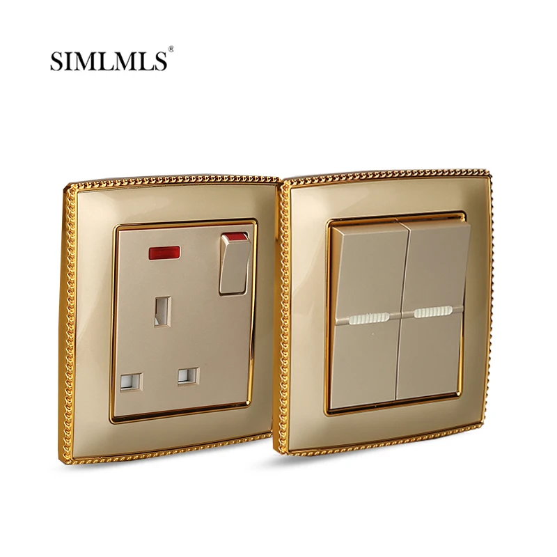 13A plug socket switch with indicator neon light household wall switch