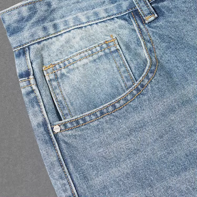 Vintage wash straight leg baggy wide-leg jeans 2023 new fashion brand street casual pants trousers for men jeans