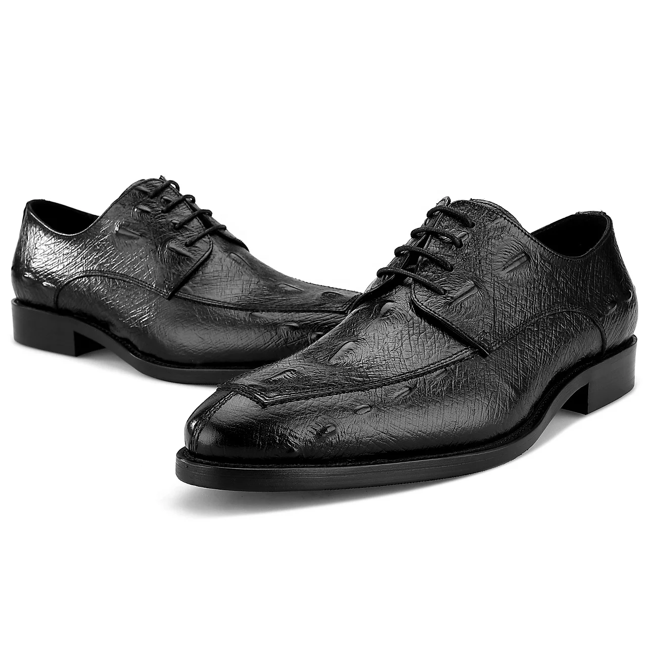2020 Latest Flat Low Heel Colored Wedding Brogue Dress Shoes Crocodile Embossing Genuine Leather Shoe for Men