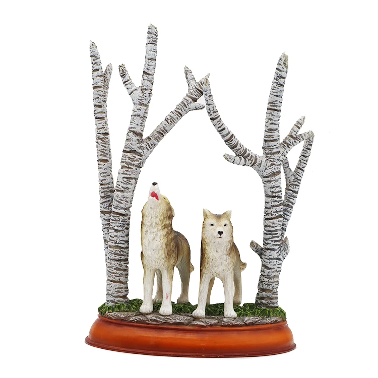 Смола на заказ, статуя волка уникального дизайна, настольное украшение и подарки, реалистичные животные