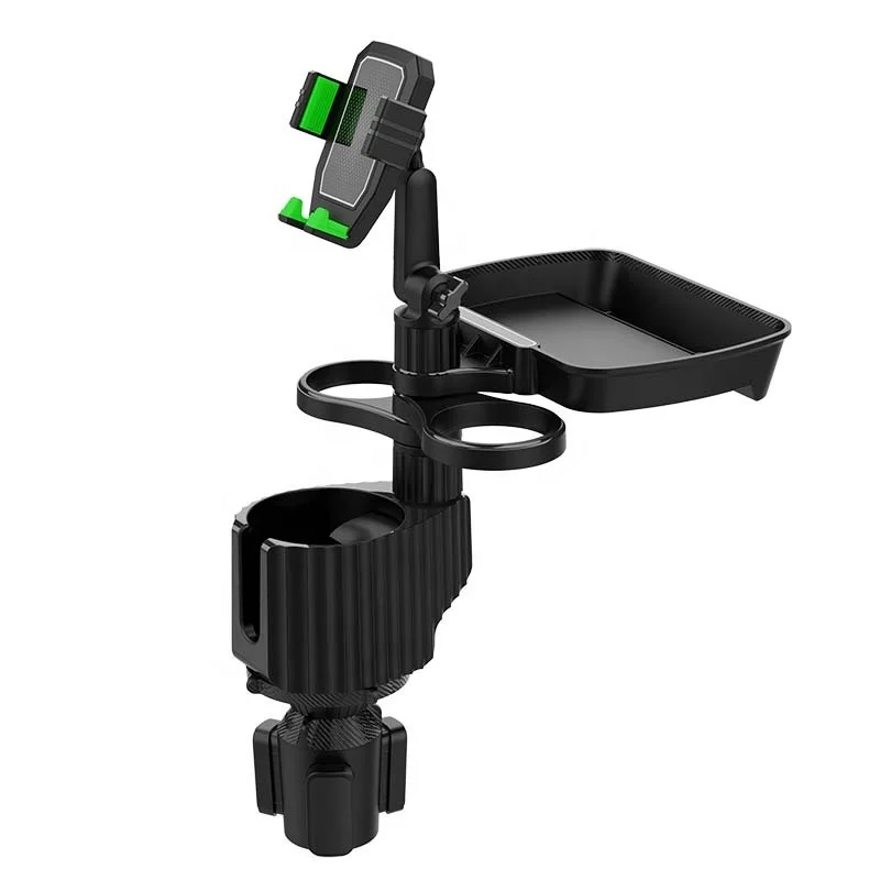 Car Cup Holder Expander Tray Multifunctional 4 in 1 Car Food Tray with Three Cup Holders for Travel Automotive Accessories