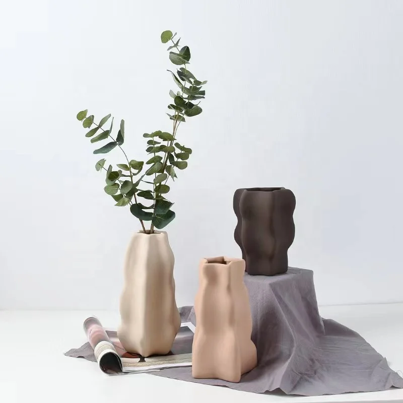 ins minimalist modern matte hydroponic dried flower vase nordic home accessories soft decoration table decoration
