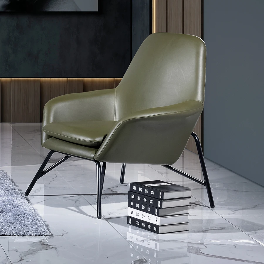 2021 new design fabric metal armchair leather back leisure chair for living room