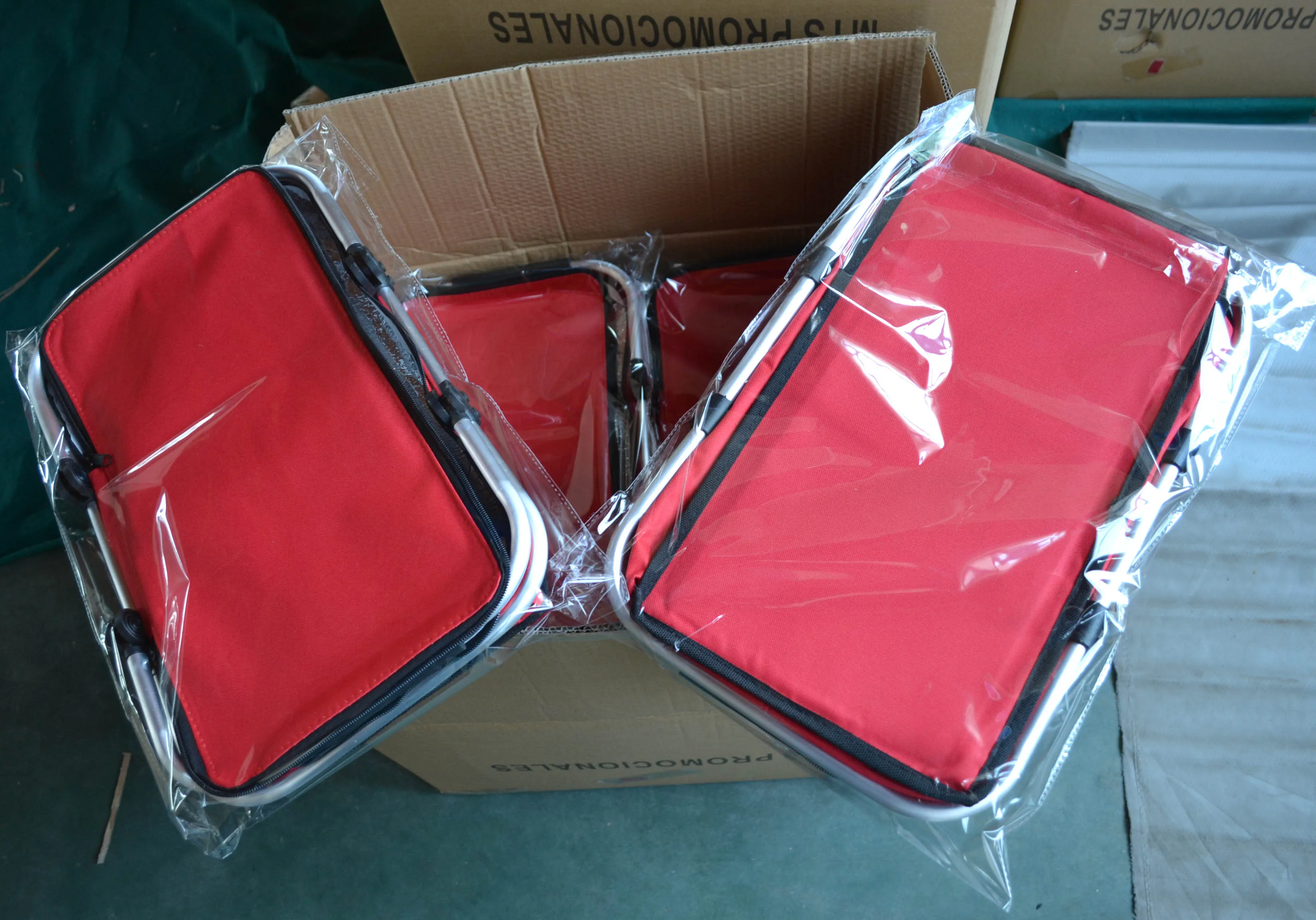 Custom Aluminium Foldable Shopping Basket Small Folding Canvas Insulated Mini Picnic for Sale