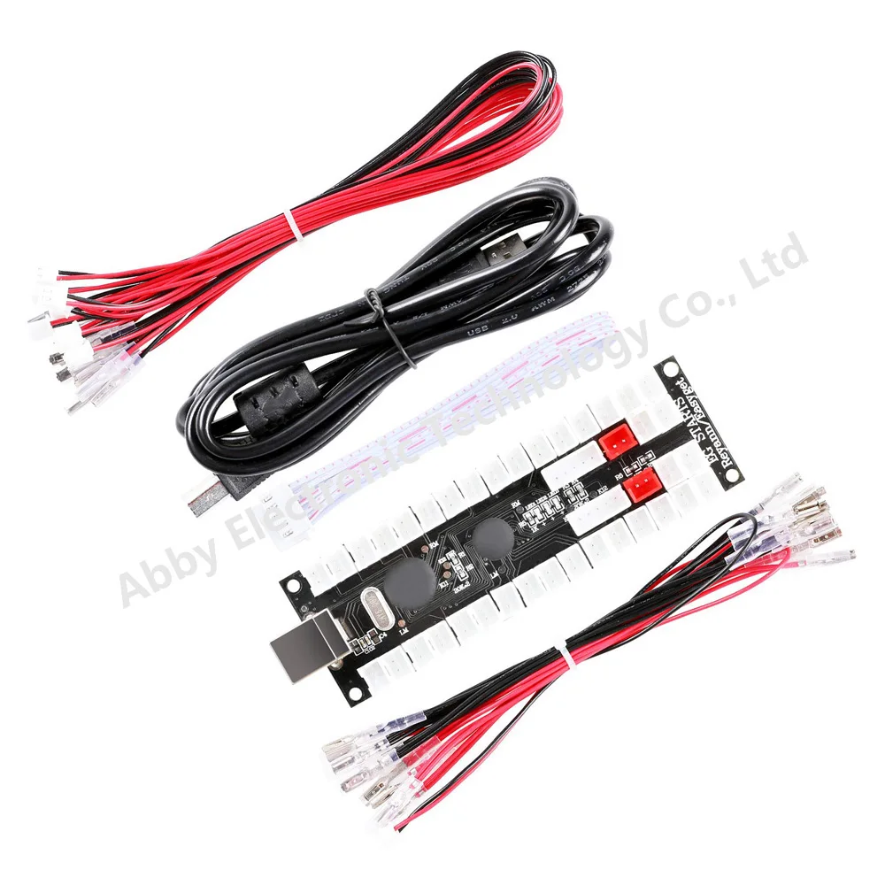 2-Player DIY Arcade Kit Zero Delay 2X USB Encoder+2X Joystick+20x LED Arcade Buttons for PC, MAME, Mac & Raspberry Pi
