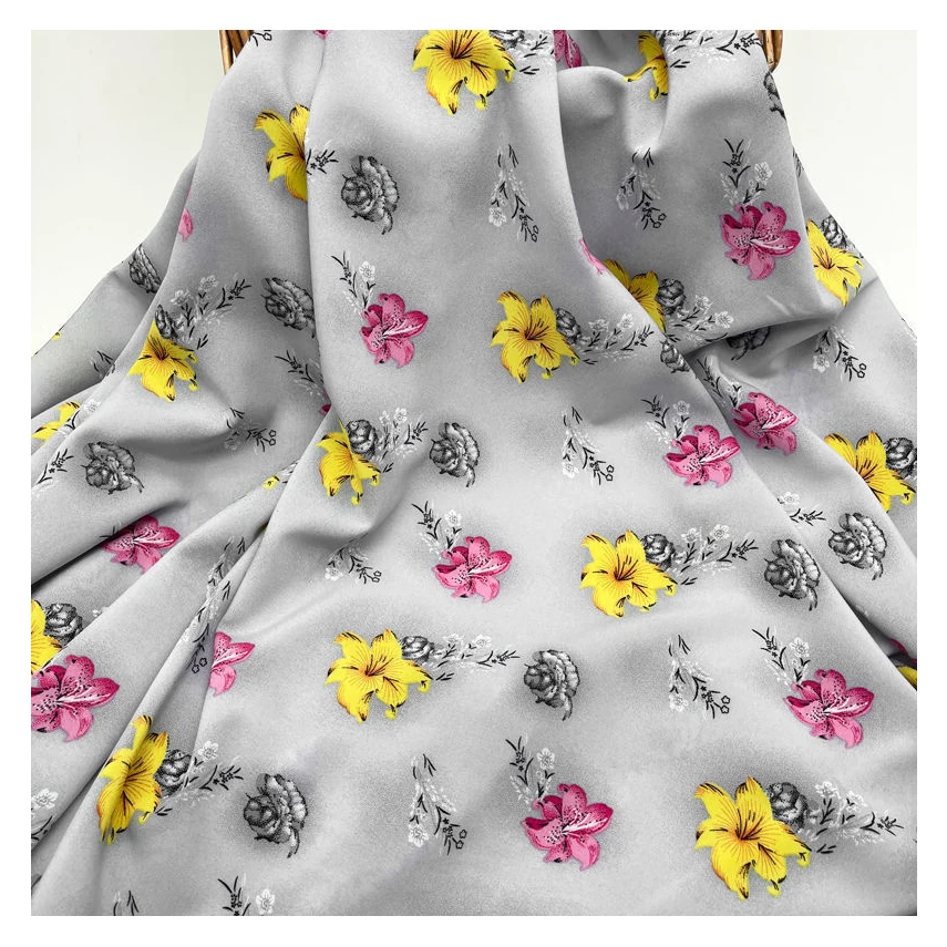 75D Polyester Woven Custom Printed Poly Spandex Spun Polyester 4 Way Stretch Fabrics