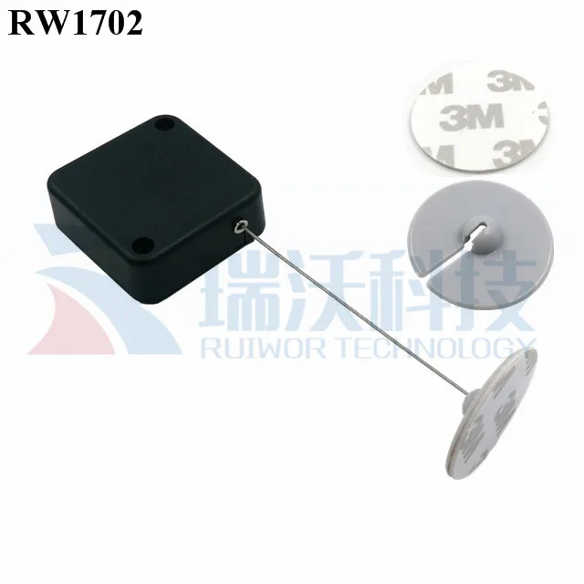 RW1702 Anti-theft Recoiler with Split Round Base install by adhesive tape sticker