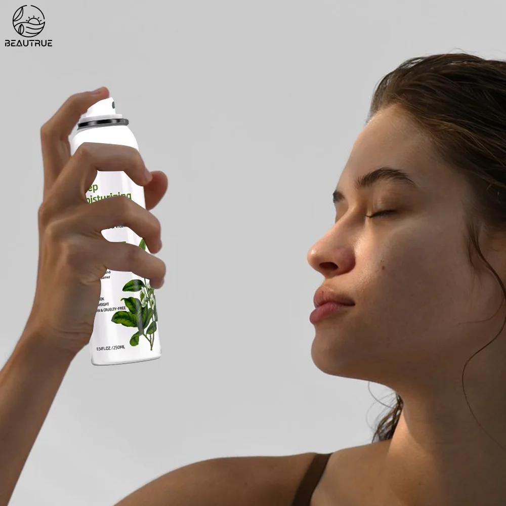 Factory Custom 250mL Natural Rosewater Green Tea & VC Moisturizing Spray For Face And Body Aloe Vera Vegan Hydrating Mist Spray