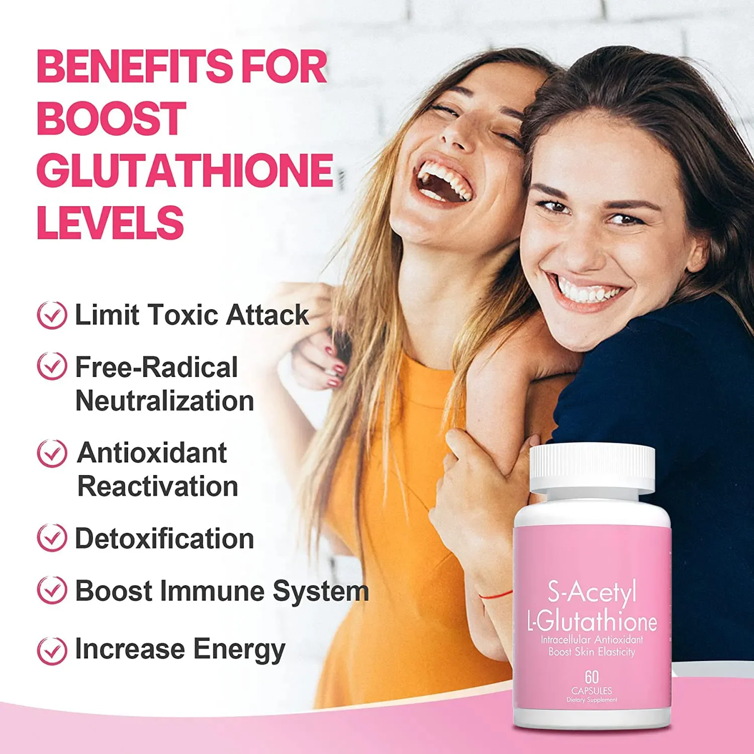Oem Odm S-Acetyl L-Glutathion Capsules  Supplement Hyaluronzuur Collageen Capsules
