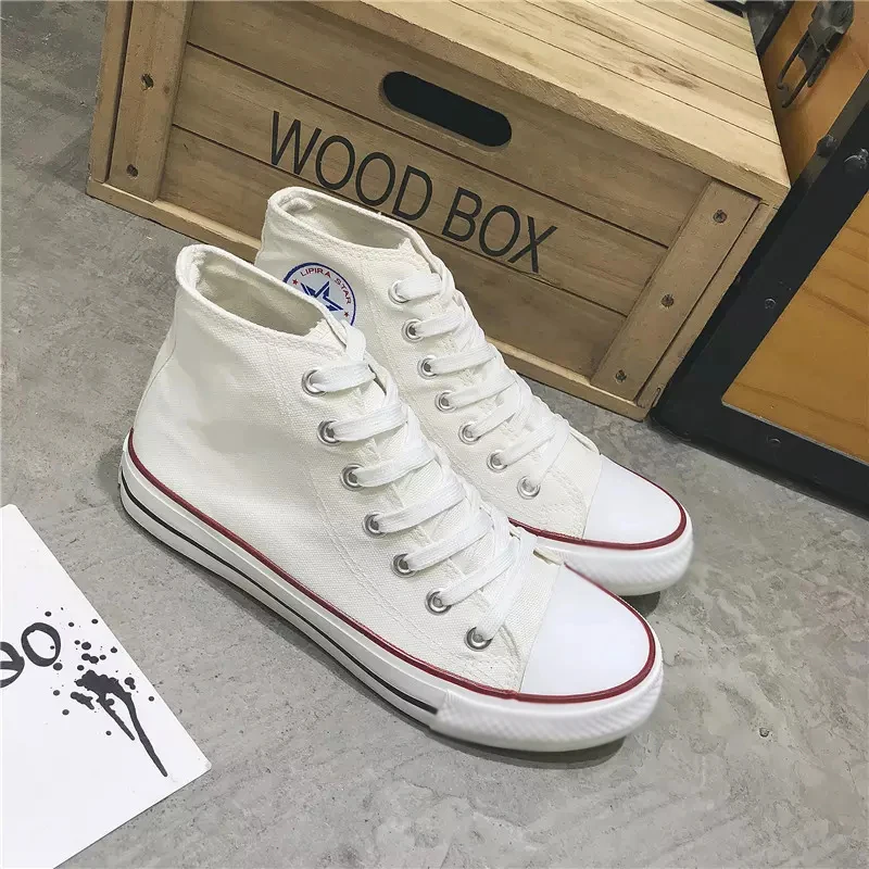 customization Wholesale Casual Mens Sport Custom Vulcanized Canvas Shoes Sneakers High Top Canvas Trendy Shoes