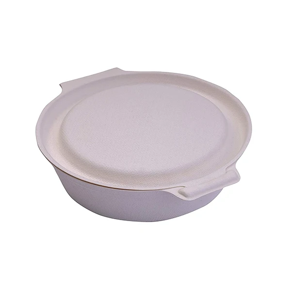 Customized Biodegradable Disposable Round Bowl Sugarcane Bagasse Clamshell for Hot Food