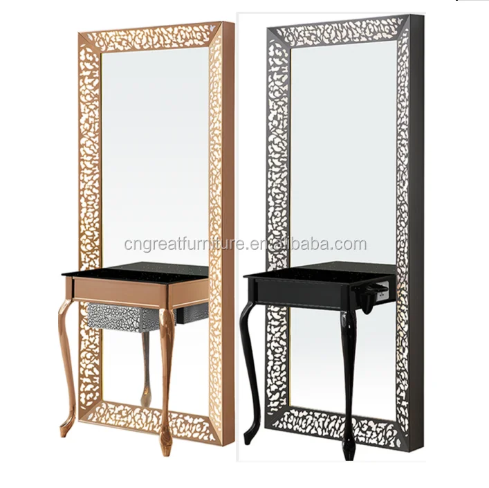 Wholesale Factory Hair Salon Double Sided Styling Selfie Mirror Station For Barbershop