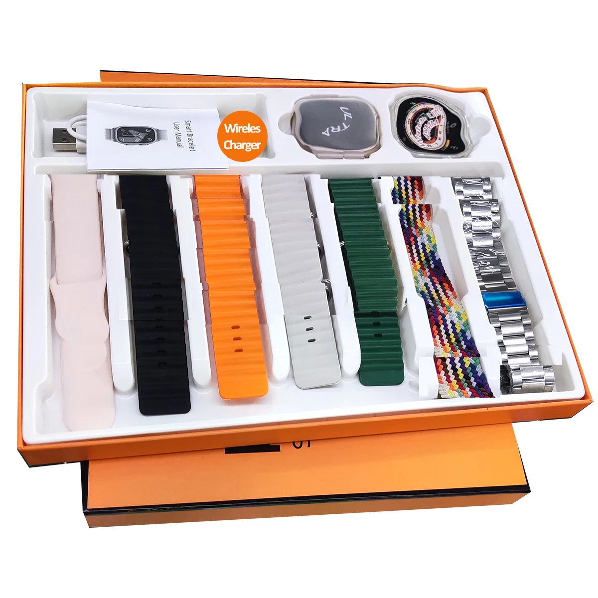 Series 9 Pro Max 49MM Protective Case 7 Free Straps Bands Sport FItness Tracker Smart Watch 7in1 Smartwatch Set for Android IOS