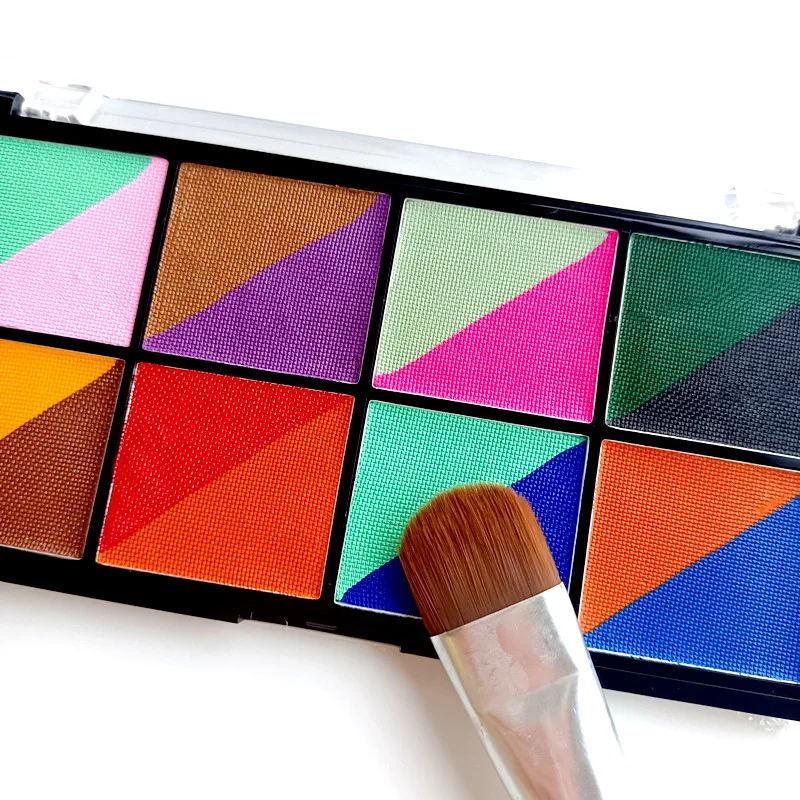 Fluorescent matte pearl painting Popular Fluorescent Neon Paint face and body palette provide private label