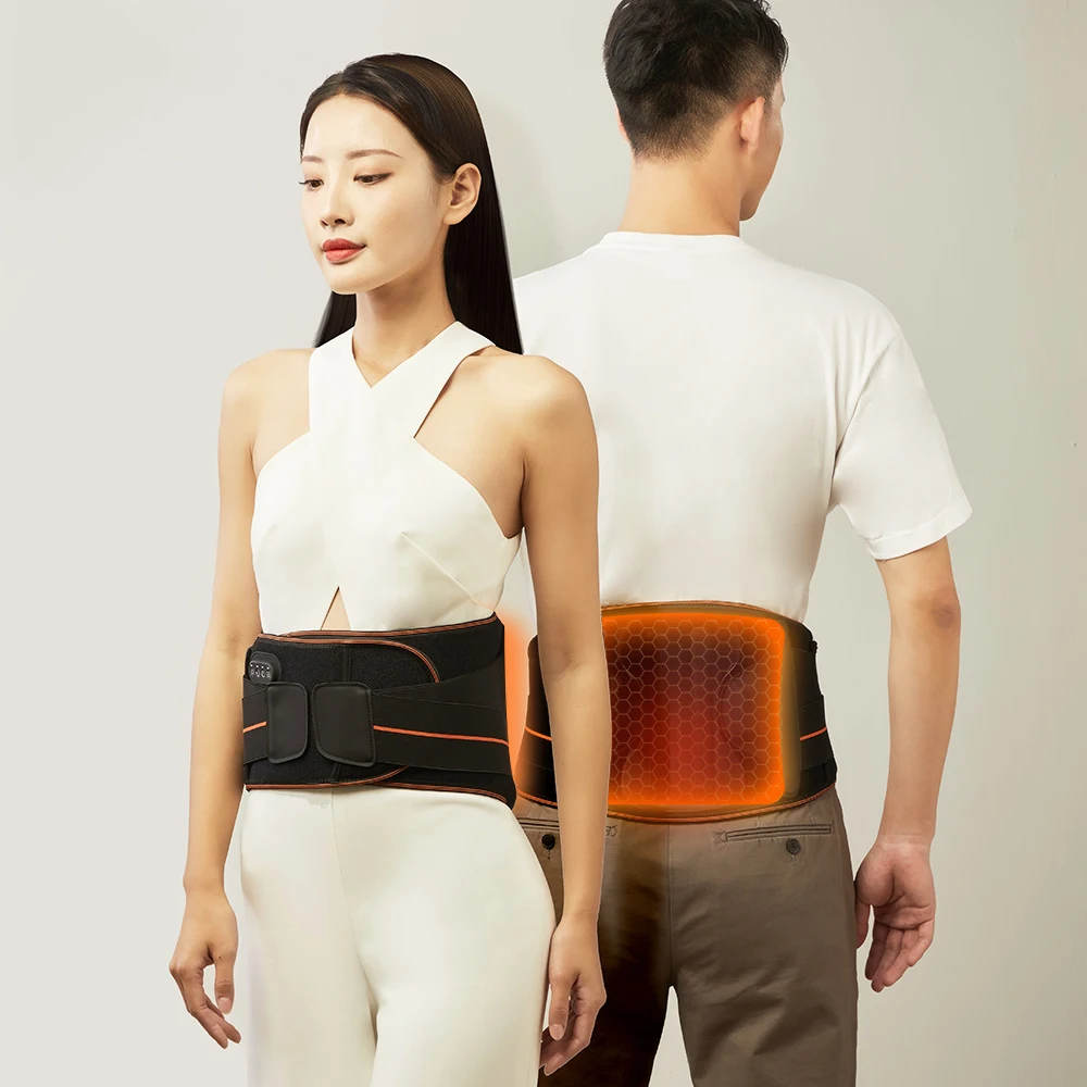 USB Powered Temp Controllable Thermal Vibrating Massage Heating Lower Back Support Belt 100% Polyester USB Connection Adult