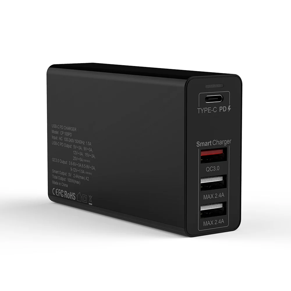 
 SIKAI 2 в 1 100 Вт 18 Вт оптовая цена для Macbook зарядное устройство с PD USB 4 порта зарядное устройство для Iphone 12 настенное зарядное устройство  