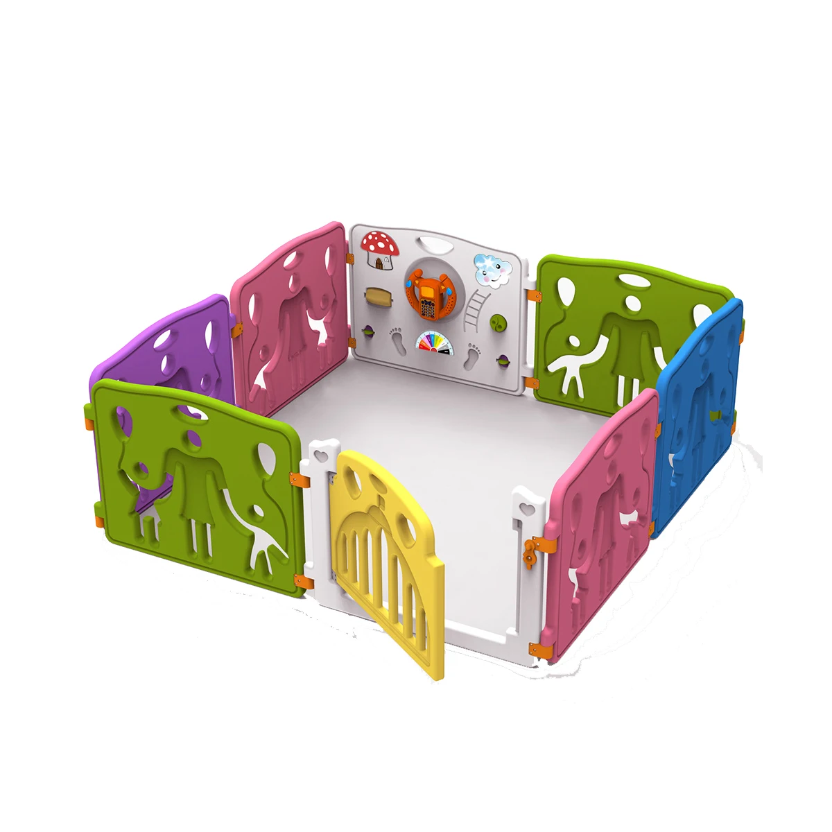 MH28 Baby Playpen  8 Panels Plastic Safety Game Baby Barrier Baby Fence Indoor playground  EN12227