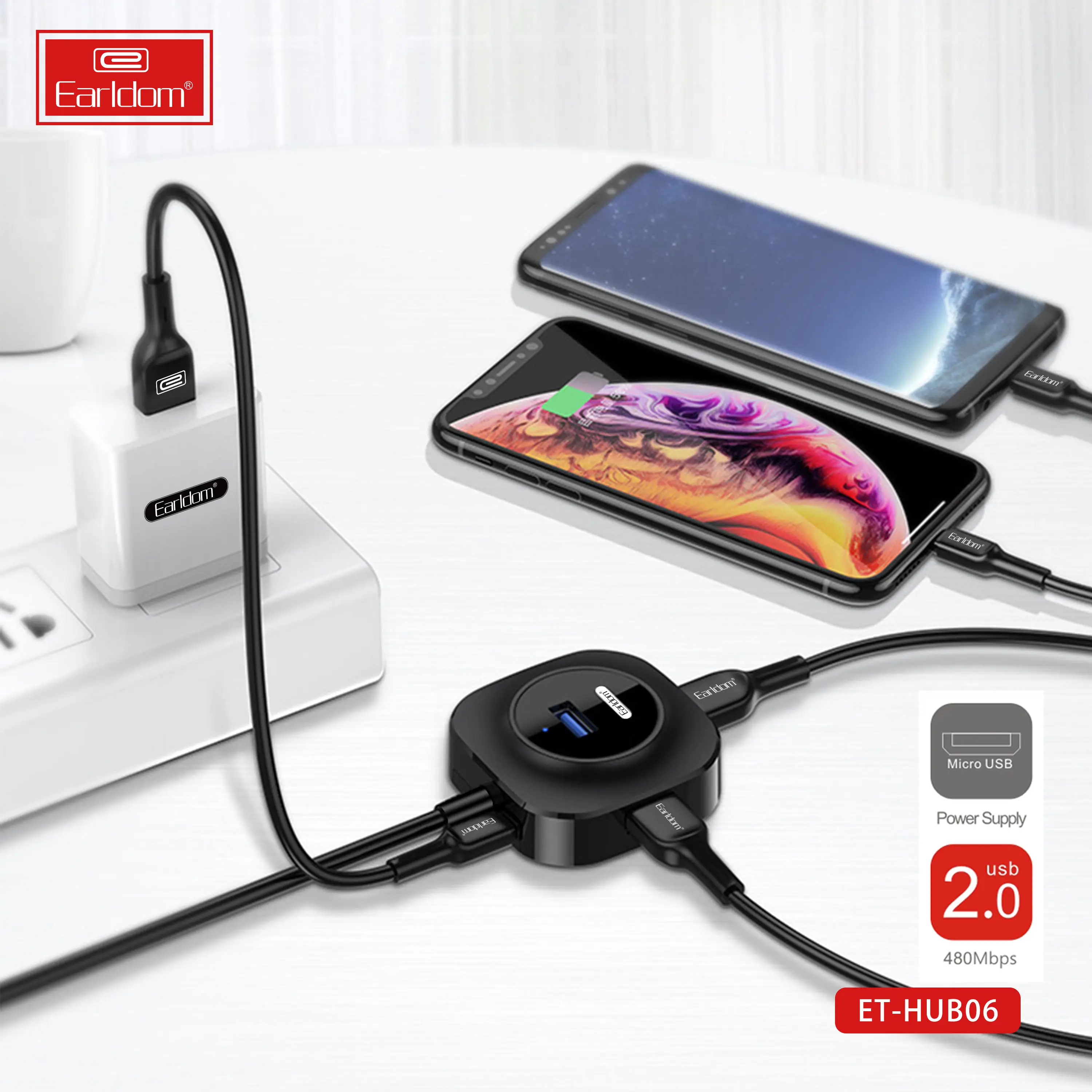 Earldomusb концентратор 4 порта разветвитель USB 2 0 расширения интерфейса узлов для портативных ПК Mac настольный компьютер Usb Hub
