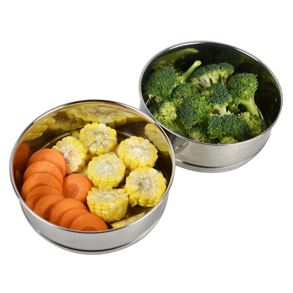 Stackable 2 Layer Stainless Steel Steamer Insert Pan for Pressure Cooker