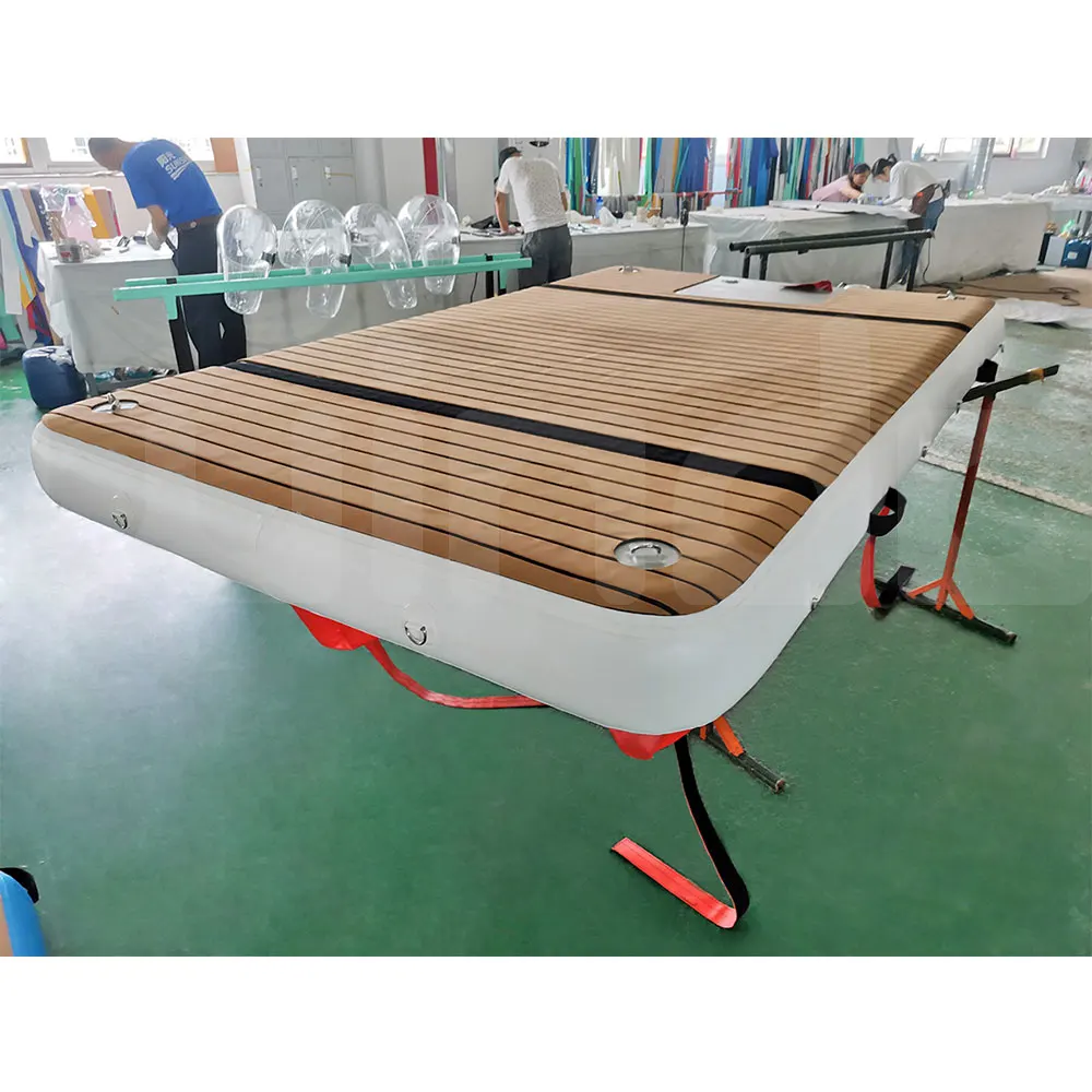2.5x1.5x0.2m Drop Stitch Inflatable Platform Floating Yacht Dock With 4 Water Bags