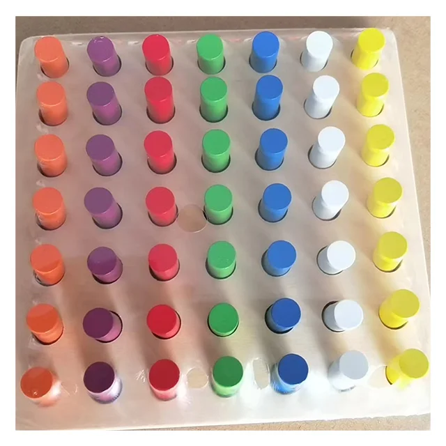 Цветная доска Montessori, деревянная доска для вставки, палка, Детские Игрушки для развития интеллекта, практический мозг