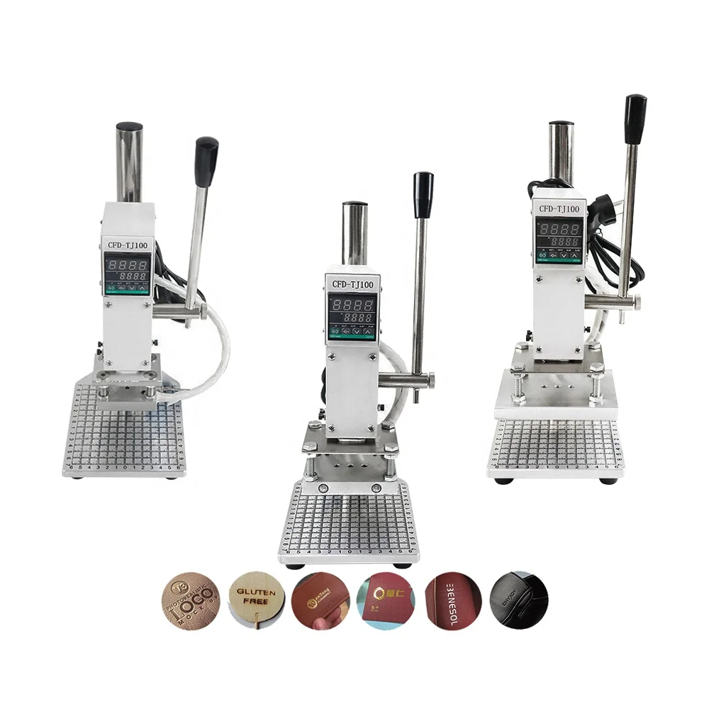 Digital hand press brand logo foil hot stamping machine manual for paper plastic 3 sizes