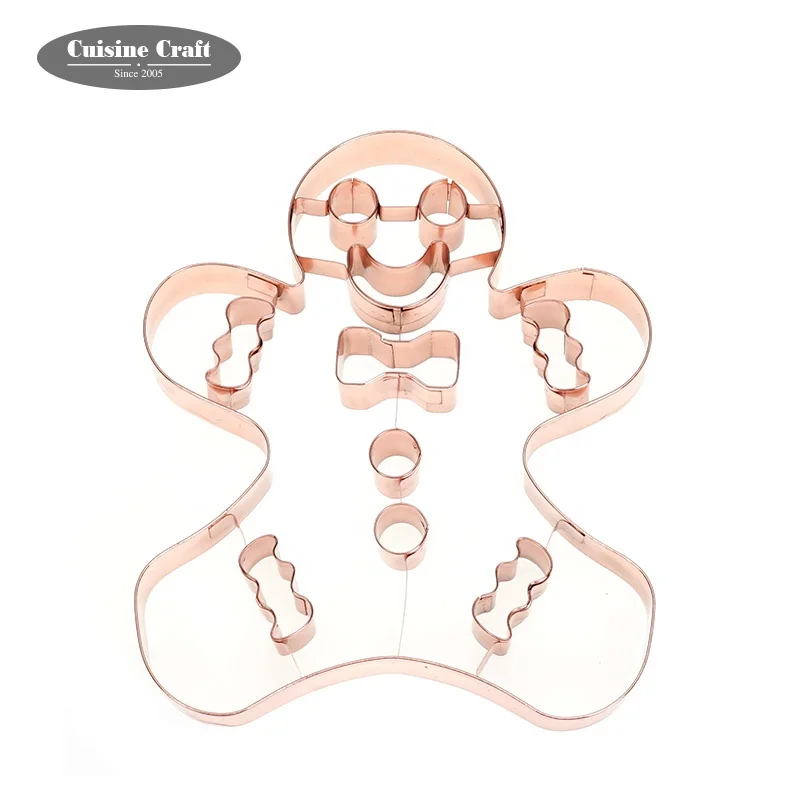 Trade assurance high quality baking utensil 3d gingerbread man cookie cutter stamp