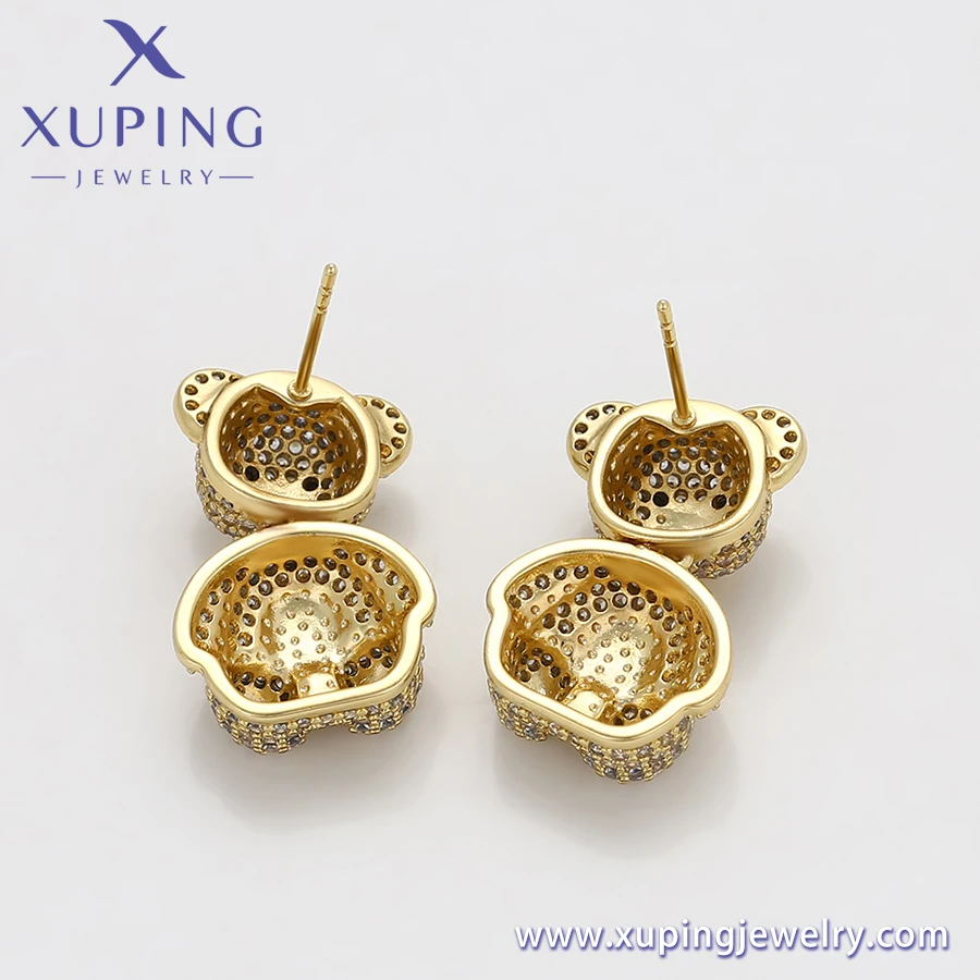 X000767160 XUPING Jewelry Gorgeous Realistic Bear Earrings 14K Gold Plated Women Earrings Jewelry