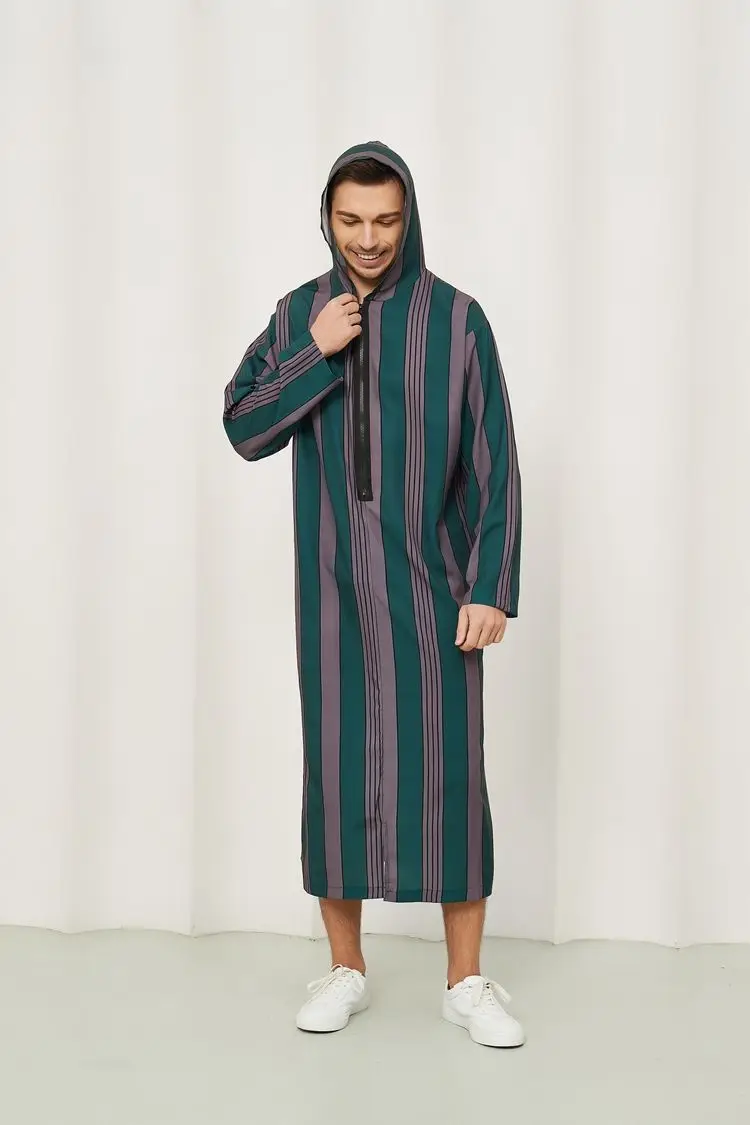 2024 New Morocco Hoodie Design long Sleeve Pakistan Caftan Saudi Arabia men Thobe  islamic clothing  thobe moroccan thobe