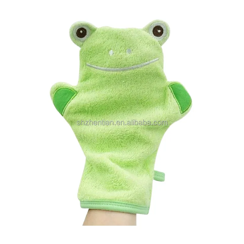 Baby Bath Gloves Exfoliating Cute Cartoon Kids Bath Mitt Hand Puppet Shower Bath Wash Gloves with Animal Design Body Available