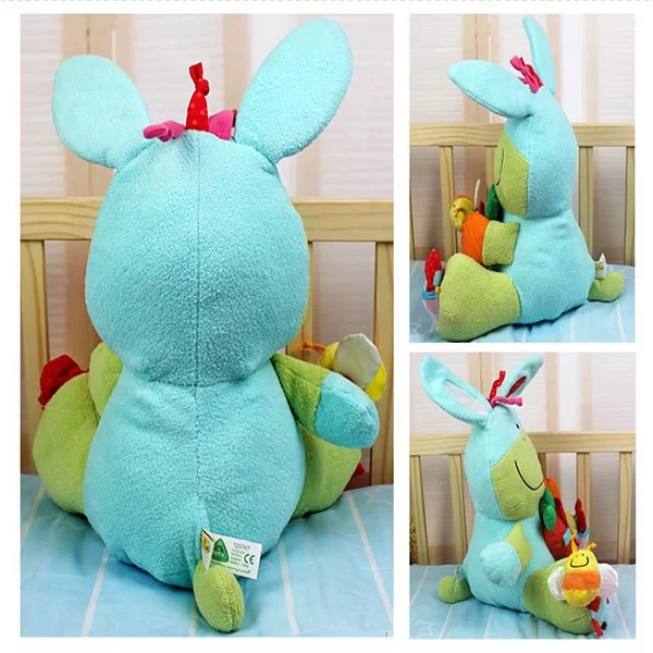 Safety baby plush soft cuddle donkey rattle toy baby musical toy