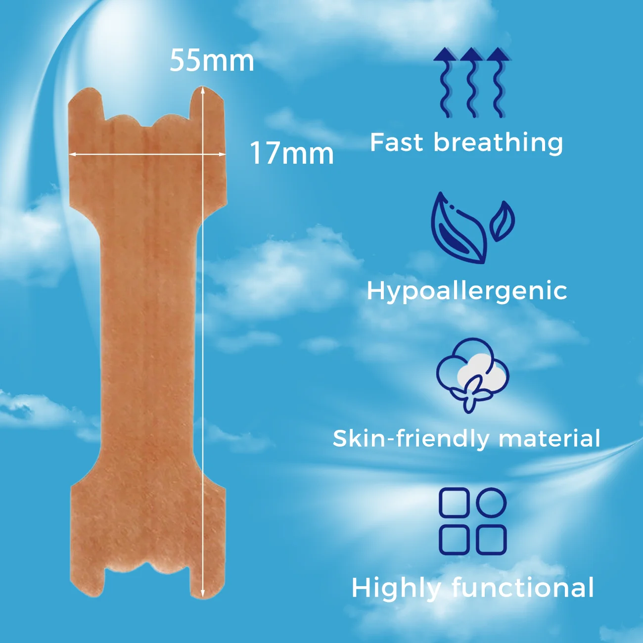 Anthrive Hot Sale 55*17mm Stop Snoring And Breath Right Wholesale Better Breath Nasal Strips