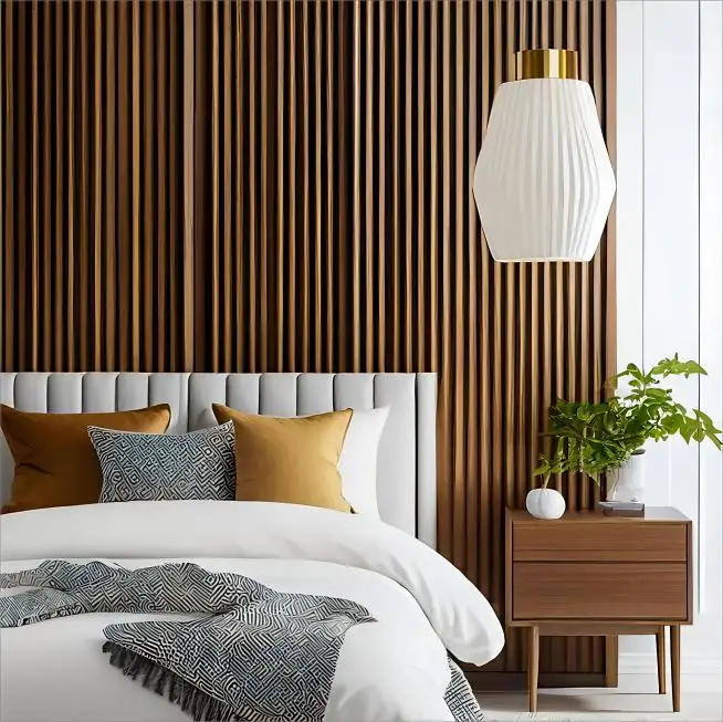 Waterproof China factory wpc pvc composite wooden grain slat wall panel for exterior and interior decoration