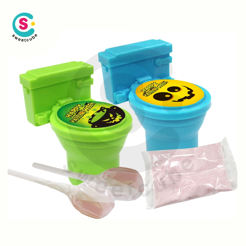 Halloween sour potty candy toys with lollipop