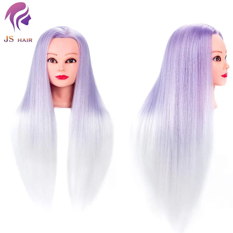 24 inches Pink Synthetic Hair Manican Doll Cabeza Peluqueria Maniquies Hair for Hairstyle Practice teaching training head
