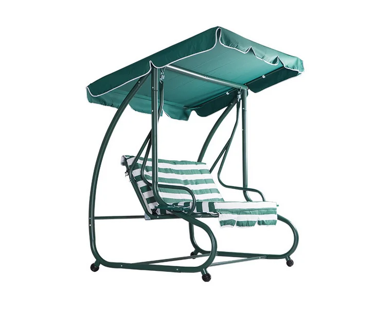Green trade assurance double seat garden swings with canopy
